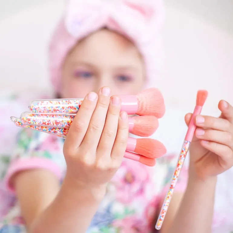 Oh Flossy Sprinkle Makeup Brushes for Kids, Set of 5 Pieces