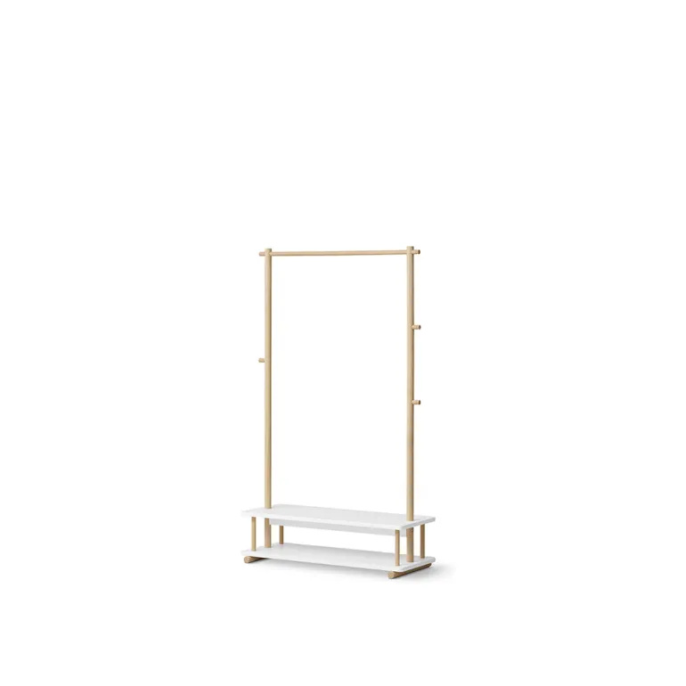 Oliver Furniture, Camp Clothes Rack - White / Oak