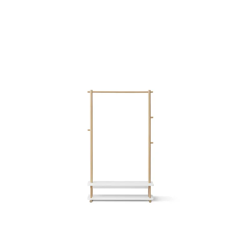 Oliver Furniture, Camp Clothes Rack - White / Oak