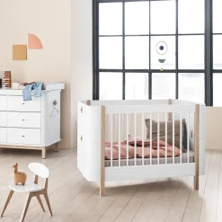 Oliver Furniture, Conversion Kit, from Wood Mini+ Crib to Mid-Height Bed - White/Oak