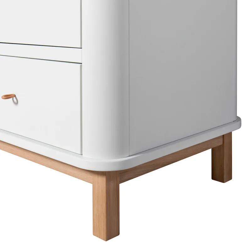 Oliver Furniture Wood klædeskab m 3 døre, hvid/eg - højde 204 cm