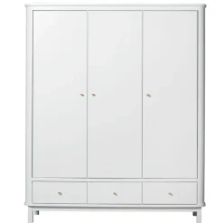 Oliver Furniture Wood klædeskab m 3 døre, hvid - højde 204 cm