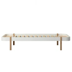 Oliver Furniture, Wood Lounger, 90 x 200 cm - White/Oak