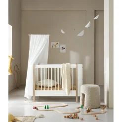 Oliver Furniture, Wood Mini+ Crib excl. Junior Kit - White/Oak