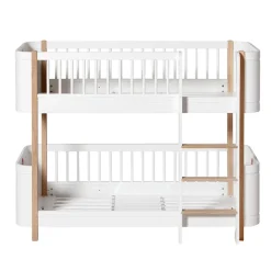 Oliver Furniture, Wood Mini+ Half-Height Bunk Bed - White/Oak