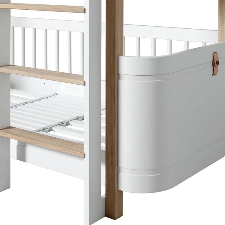 Oliver Furniture, Wood Mini+ Half-Height Bunk Bed - White/Oak