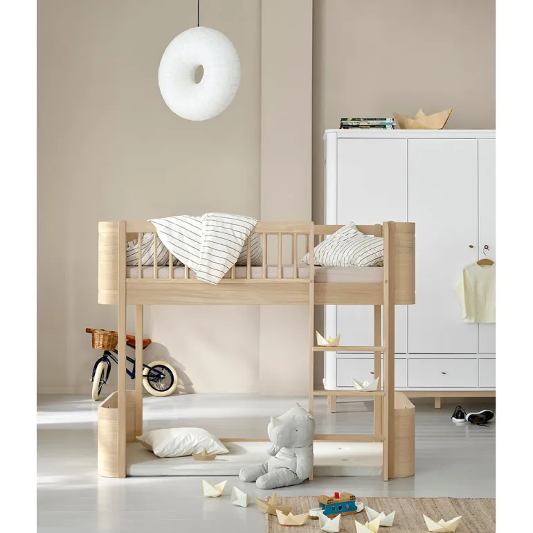 Oliver Furniture, Wood Mini+ Half-High Bed - Oak