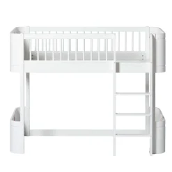 Oliver Furniture, Wood Mini+ Half-High Bed - White