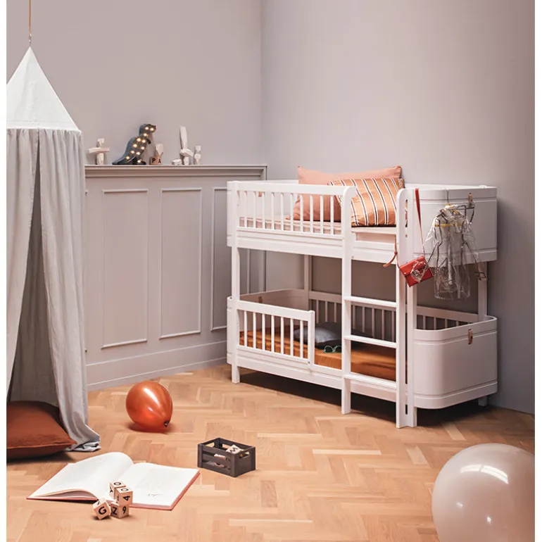 Oliver Furniture, Wood Mini+ Mid-Height Bunk Bed - White