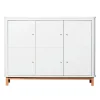 Oliver Furniture Wood multiskab m. 3 døre, hvid/eg