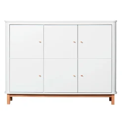Oliver Furniture Wood multiskab m. 3 døre, hvid/eg