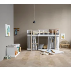 Oliver Furniture, Wood Original, Half-High Bed - White/Oak