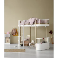 Oliver Furniture, Wood Original High Bed – White/Oak