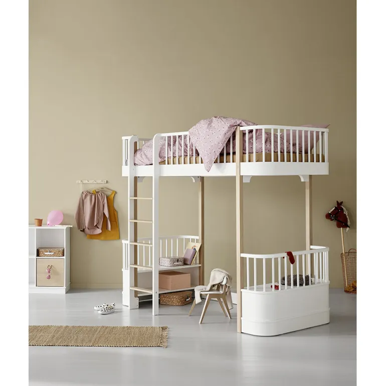 Oliver Furniture, Wood Original High Bed – White/Oak