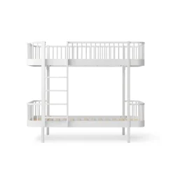 Oliver Furniture, Wood Original Bunk Bed - White with Ladder at the Front