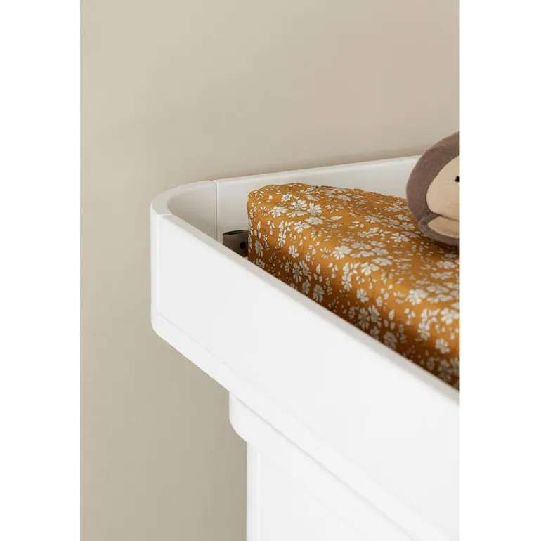 Oliver Furniture Wood puslekommode, m. 3 skuffer og stor plade - Hvid