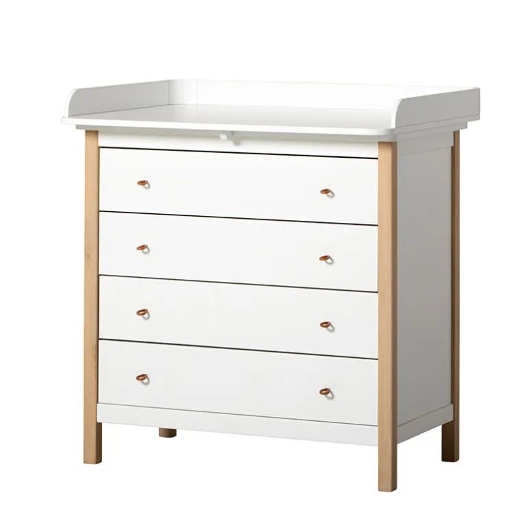 Oliver Furniture Wood puslekommode m. 4 skuffer, eg