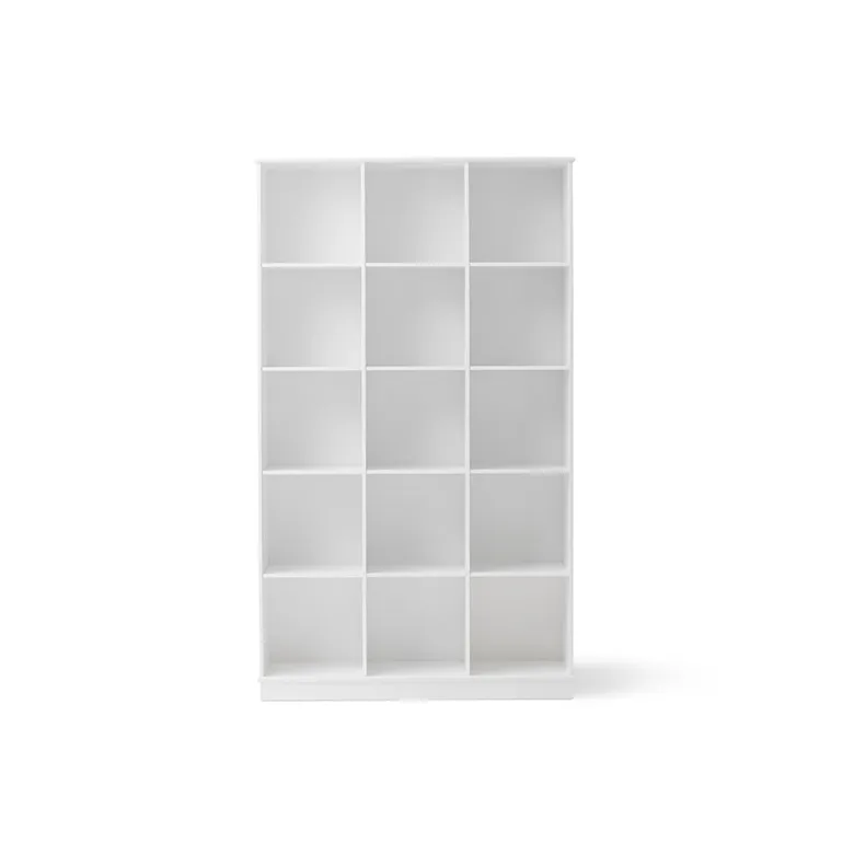 Oliver Furniture Wood reol, 3x5 rum lodret m sokkel