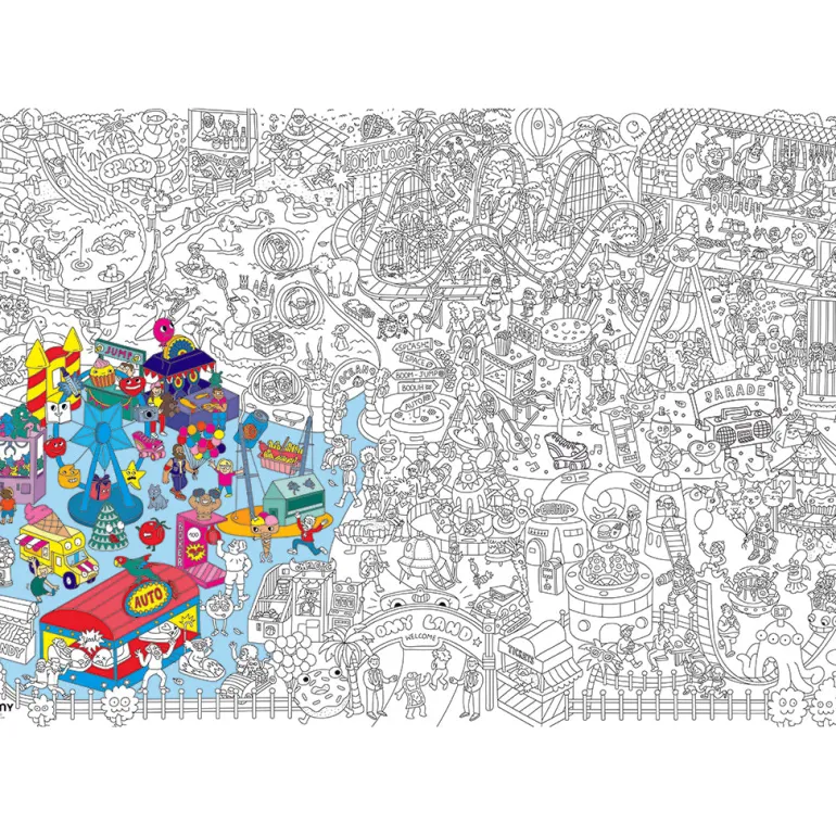 Omy Large Coloring Poster, 70 x 100 cm - Fun Park