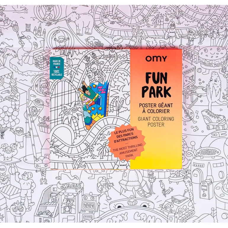 Omy Large Coloring Poster, 70 x 100 cm - Fun Park