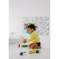 Omy Large Poster for Coloring, 70 x 100 cm – Crazy Farm