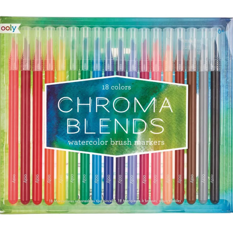 Ooly Brush Markers 18 pcs, Chroma Blends - Watercolor