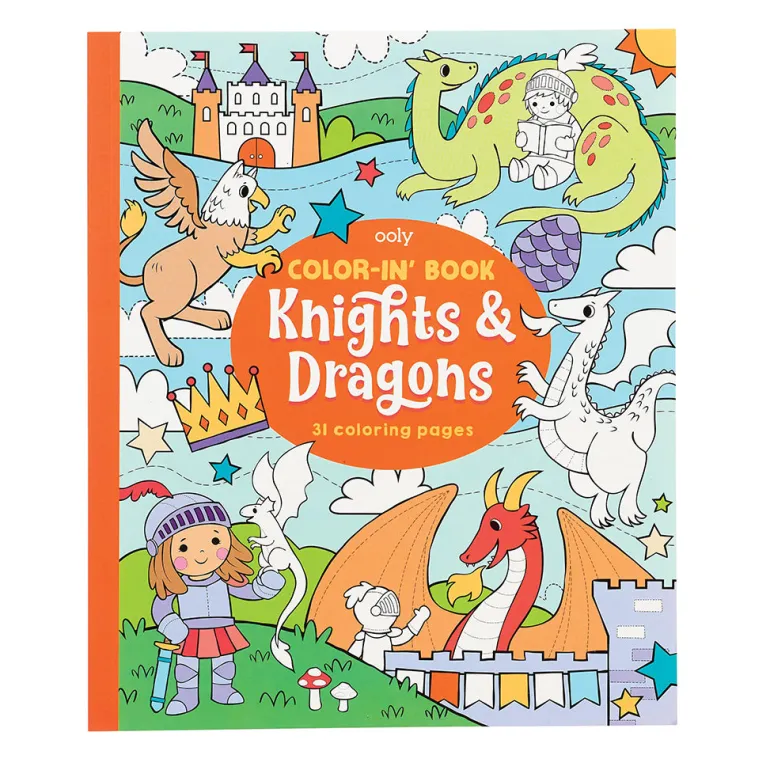 Ooly Coloring Book, Knights & Dragons