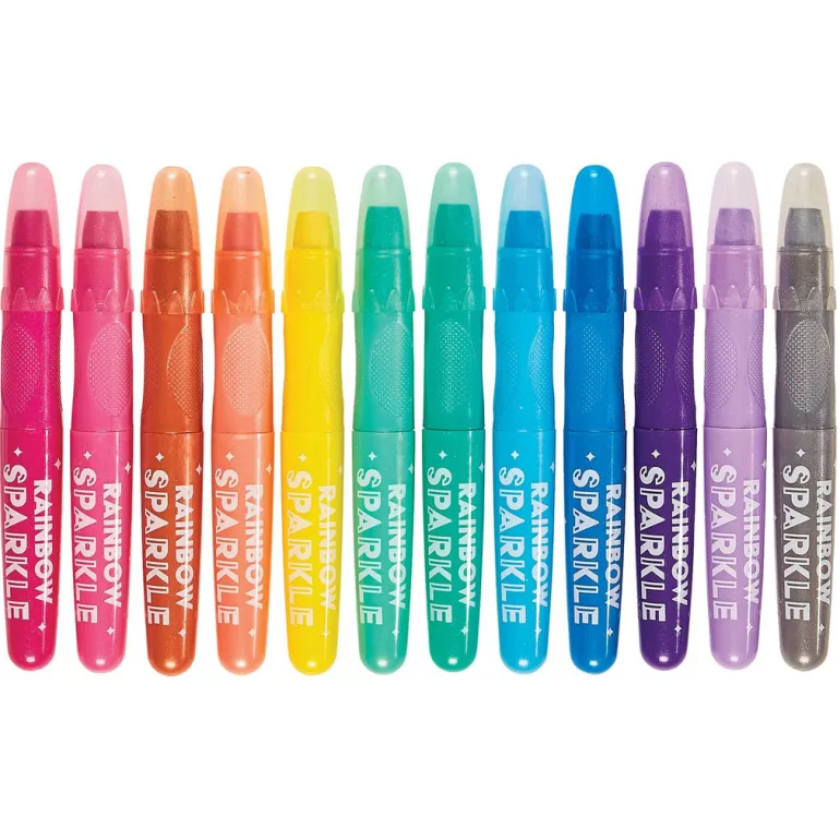 Ooly Gel Colour Crayons, Set of 12 – Rainbow Sparkle Watercolor Metallic