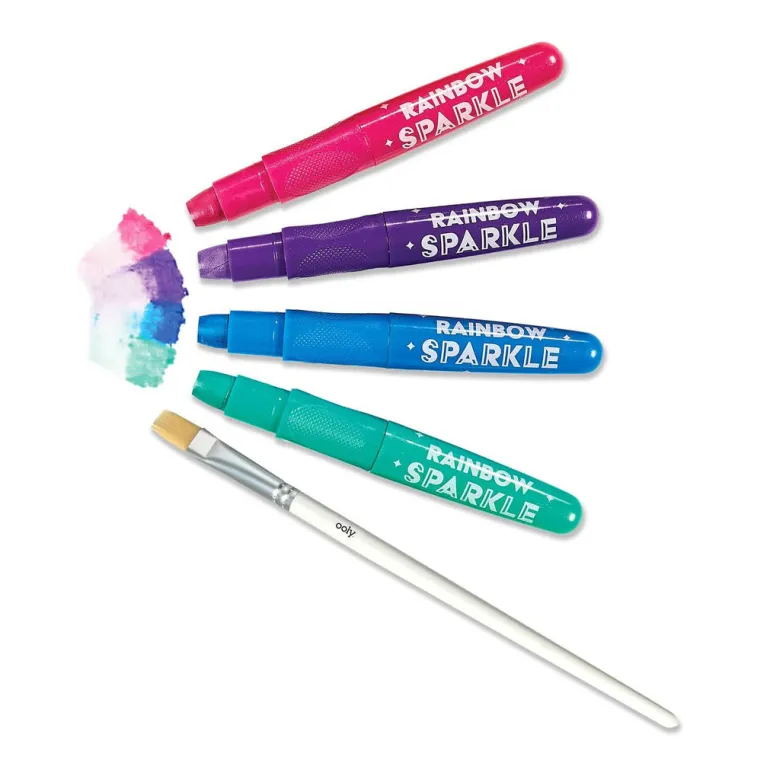 Ooly Gel Colour Crayons, Set of 12 – Rainbow Sparkle Watercolor Metallic