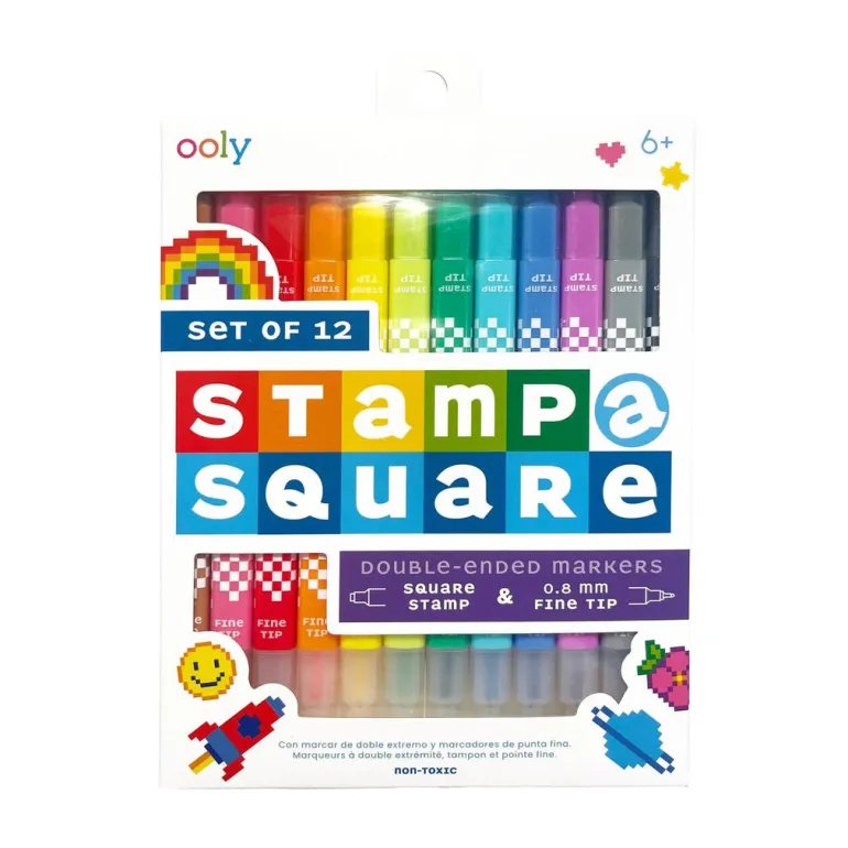 Ooly Marker Set of 12, Double-Sided - Stamp a Square