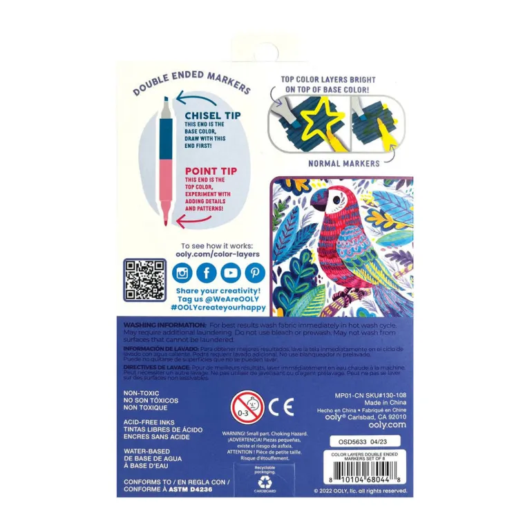 Ooly Marker Set, 8 Pieces, Double-Sided - Layered Creativity