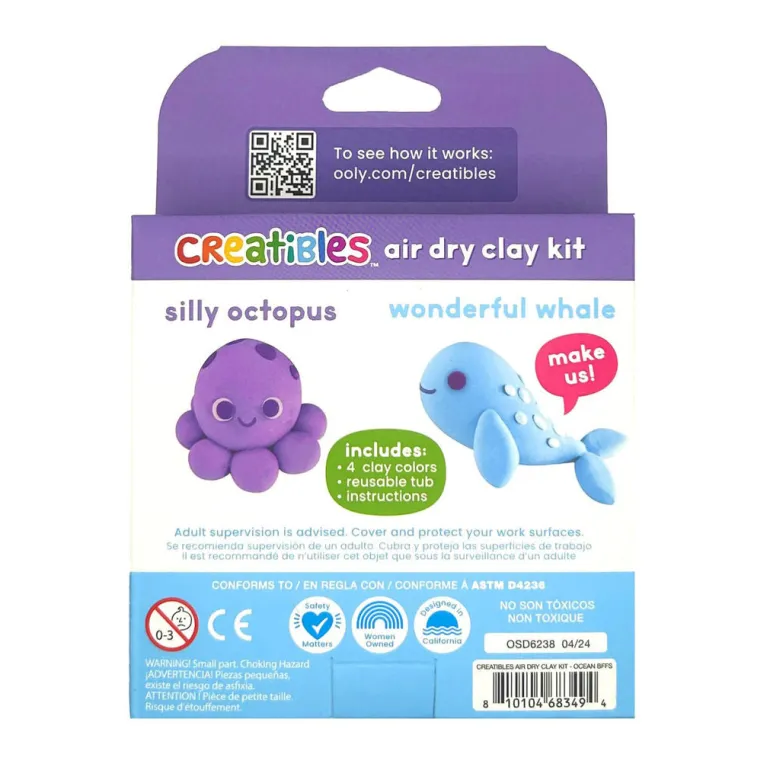 Ooly Self-Hardening Clay - Ocean BFFs 4 Colors - Creatibles