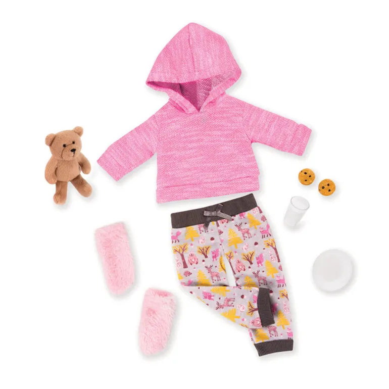 Our Generation dukketøj, Deluxe pyjamassæt m. bamse