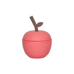 OYOY Æble Cup with Lid and Straw, Red