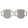 OYOY Kappu Cup, Children's Tableware, Set of 2 Cups - Clay/ Pale Mint