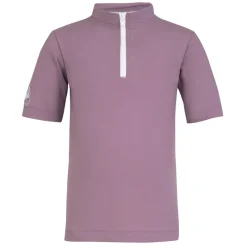 Petit Crabe UV Swim Shirt with Zipper and Short Sleeves, Max, Heather - Ages 1-10
