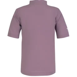 Petit Crabe UV Swim Shirt with Zipper and Short Sleeves, Max, Heather - Ages 1-10