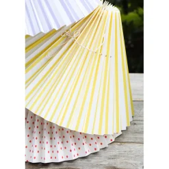 Pink Rose Ceiling Lamp with Folded Paper Shade - 32 cm - Beige with Light Blue Dots