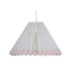 Pink Rose Ceiling Lamp with Folded Paper Shade - 32 cm - White with Pink Edge