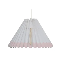 Pink Rose Ceiling Lamp with Folded Paper Shade - 32 cm - White with Pink Edge