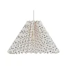 Pink Rose Ceiling Lamp with Hand-Folded Paper Shade – 32 cm – Beige with Black Dots