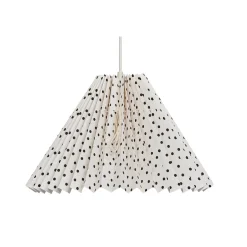 Pink Rose Ceiling Lamp with Hand-Folded Paper Shade – 32 cm – Beige with Black Dots