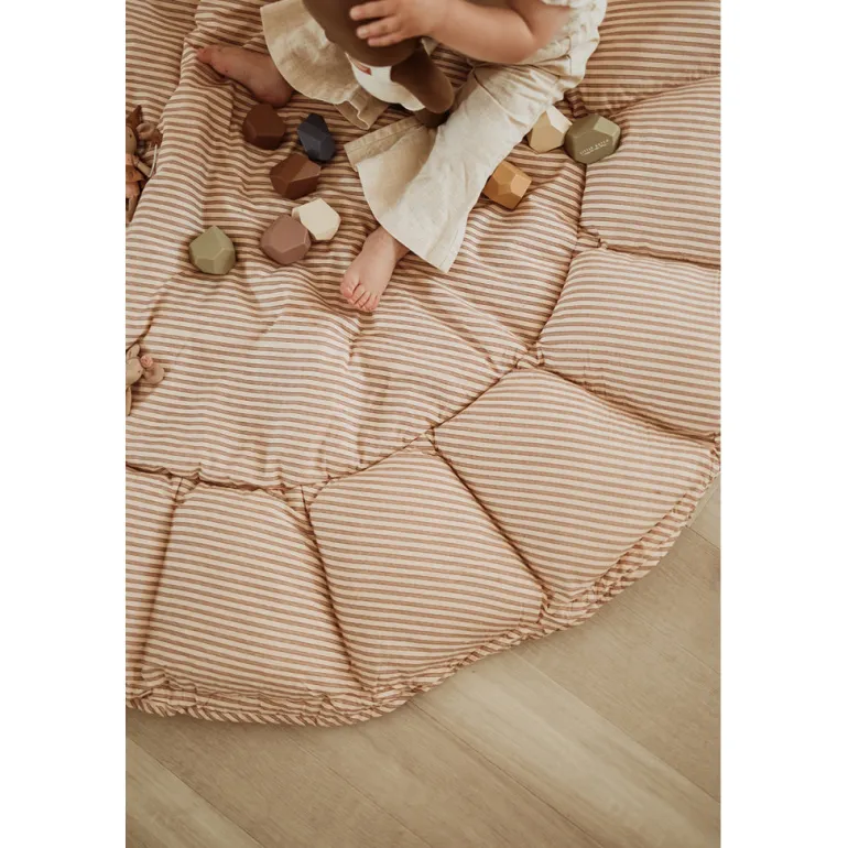 Play&Go Bloom, 3-in-1 Baby Blanket, Organic - Stripes Brown
