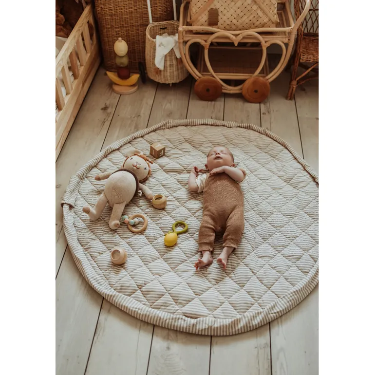 Play&Go 2-in-1 Baby Blanket, Organic - Stripes Blue