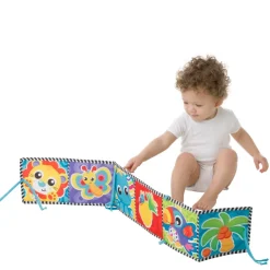 Playgro Activity Toy: Reversible Tummy Time Fabric Book with Mirror