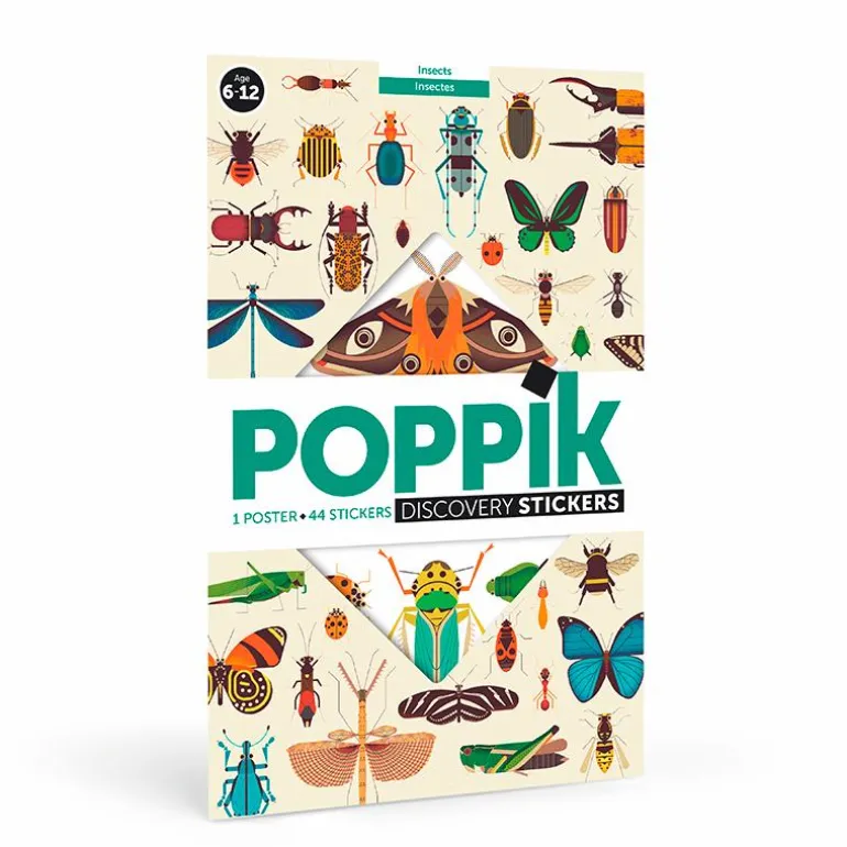 Poppik Paper Sticker Mosaic, Poster and 44 Stickers - Insects