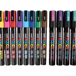 Posca Markers, 0.9–1.3 mm & 2.5 mm tip sizes – 12-Pack, Assorted Colours