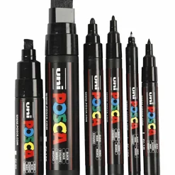 Posca Markers, Set of 6, Line Width 0.7-15 mm - Black