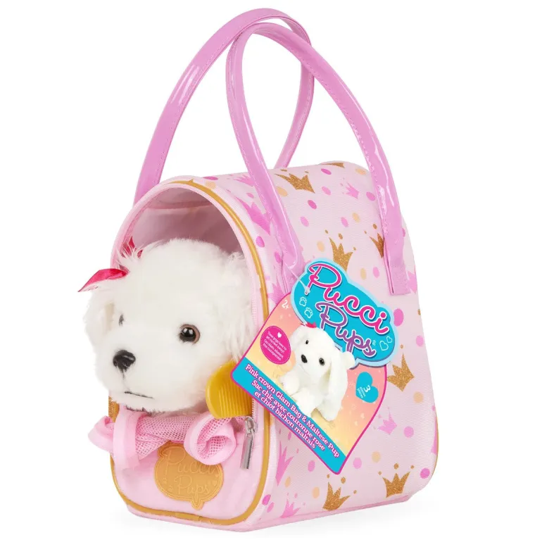 Pucci Pups Dog in Bag with Crown Pattern
