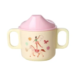 Rice Baby Cup with Two Handles, Pink